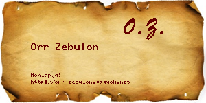 Orr Zebulon névjegykártya